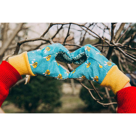 PROMEDIX P Kids Garden Gloves blue PVC-dots provide non-slip grip.