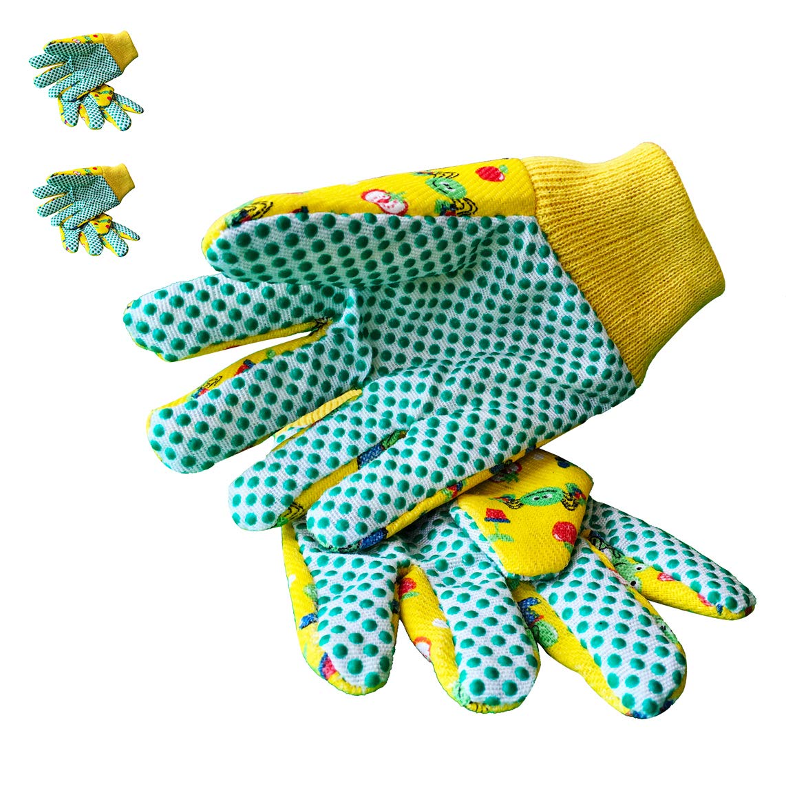 PROMEDIX P Kids Garden Gloves in bright colors on hands with comfortable fit.