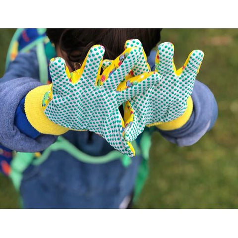PROMEDIX P Kids Garden Gloves PVC dots on palm enhance grip for tools.