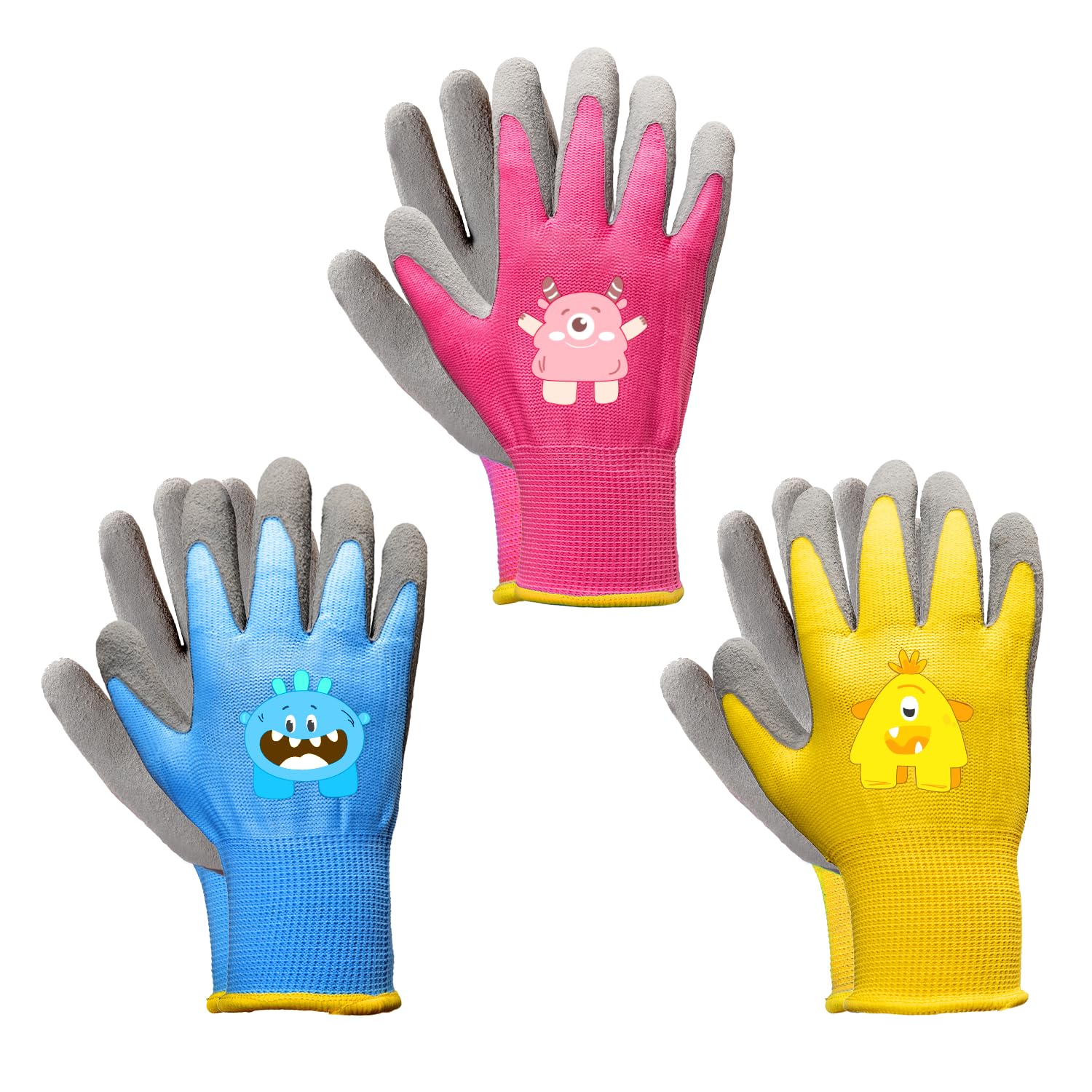 PROMEDIX P kids gardening gloves – rubber-coated palm for steady grip during gardening.