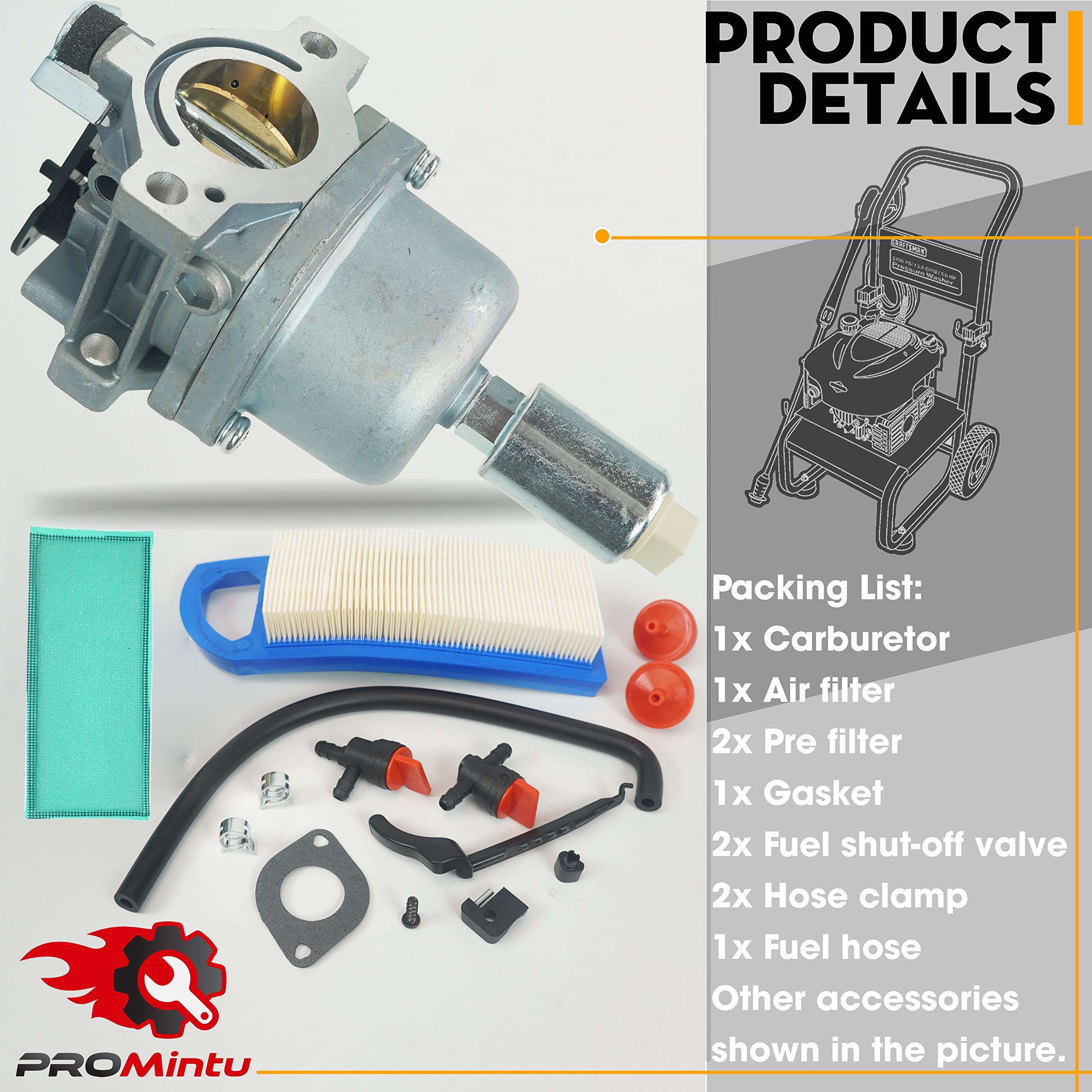 ProMintu carburetor assembly image signals ready-to-install replacement.