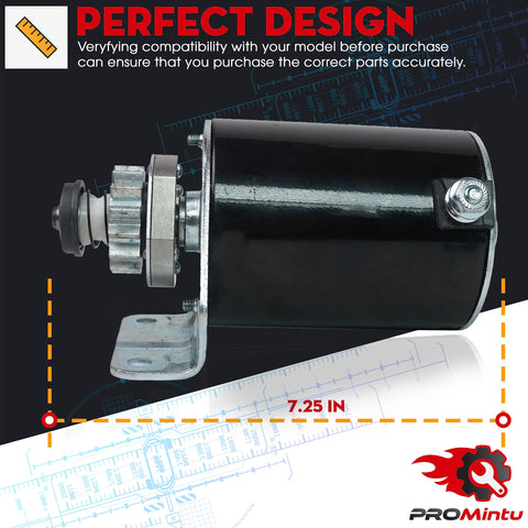 ProMintu starter motor compatibility label view, supports Briggs Stratton Intek engines