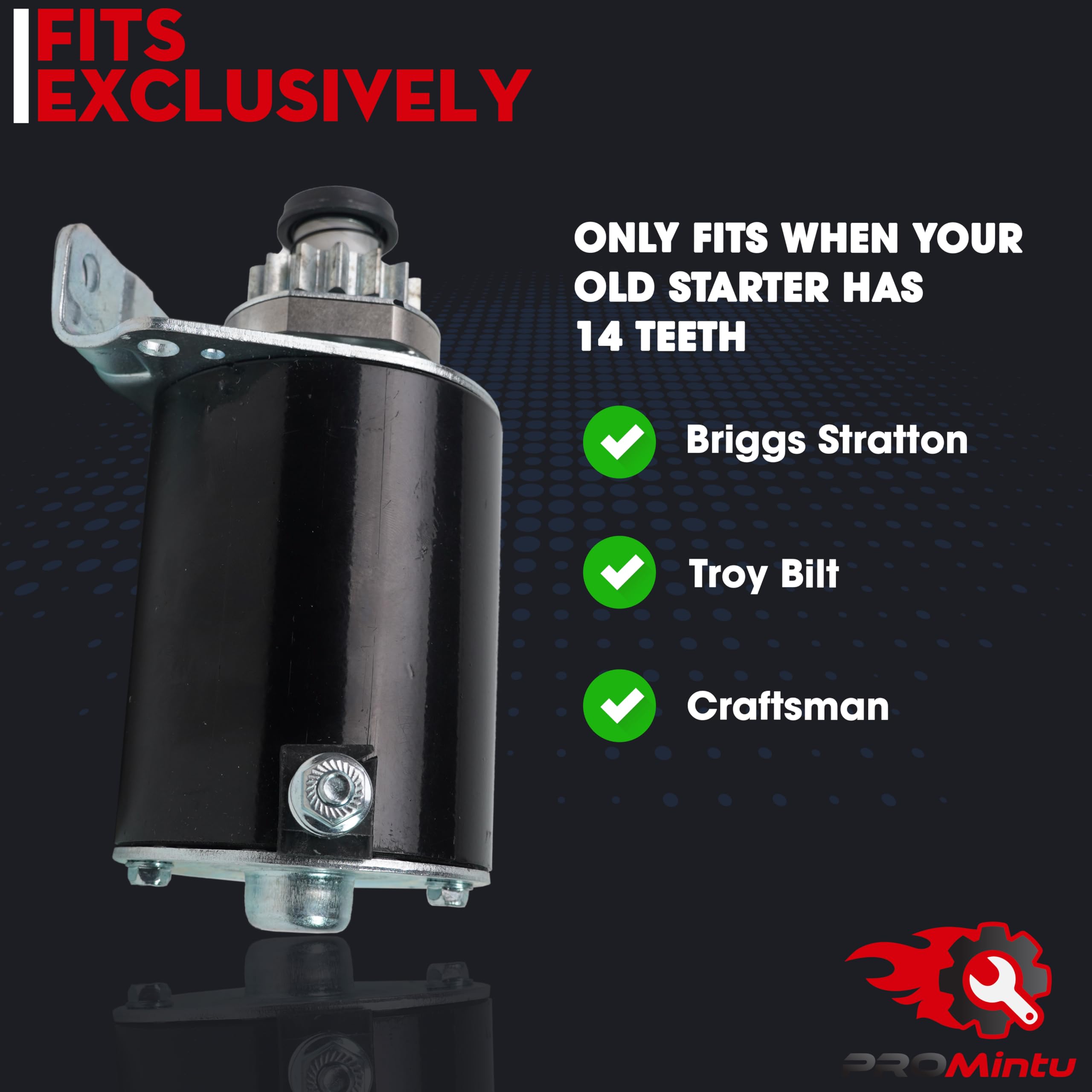ProMintu starter motor packaging view, ready-to-install replacement