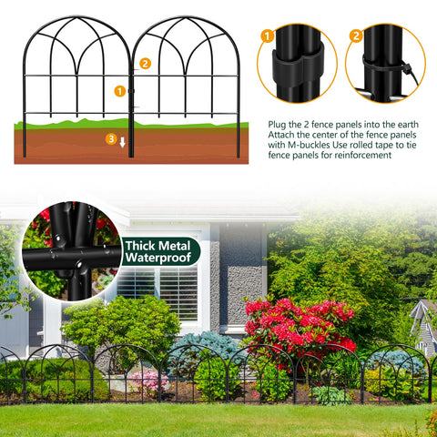 Promitop no-dig garden fence border in black for quick, tool-free boundary setup.
