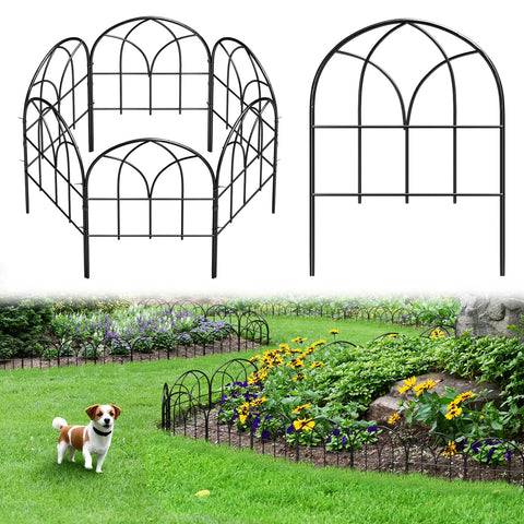 Promitop small garden fence arch panel in black decorative and durable