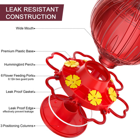 Promotion Love hummingbird feeder shows a leak-proof base to prevent spills