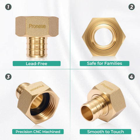 Pronese installation tip: easy assembly in seconds with clean PEX ends.