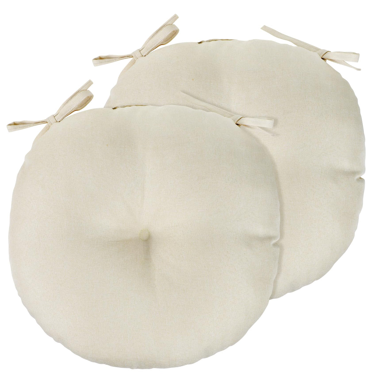 PRONOUS beige bistro cushion 15-inch round tufted for comfortable dining.