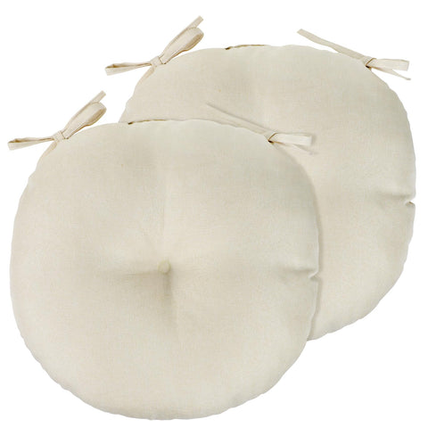 PRONOUS beige bistro cushion 15-inch round tufted for comfortable dining.