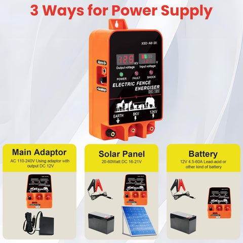 PROOVEELLY 5.5J fence charger installation ready between fence lines