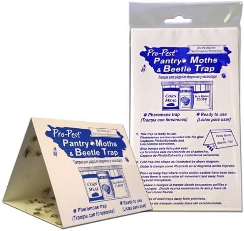 Pro-Pest Pheronet trap on pantry shelf luring and trapping moths