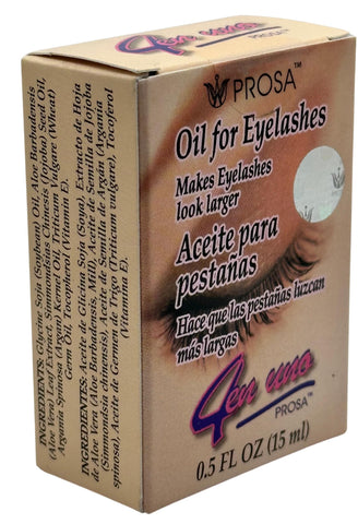 Prosa 4-in-1 eyelash oil bottle nourishes lashes for a fuller, healthier look.