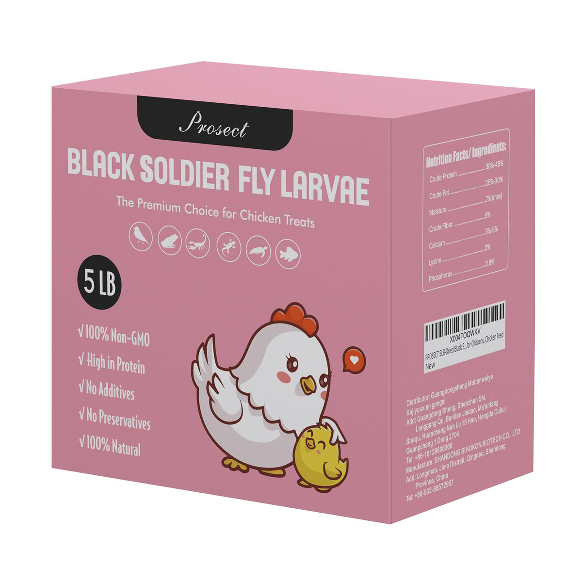 PROSECT BSFL bag-front showing resealable packaging for easy storage.