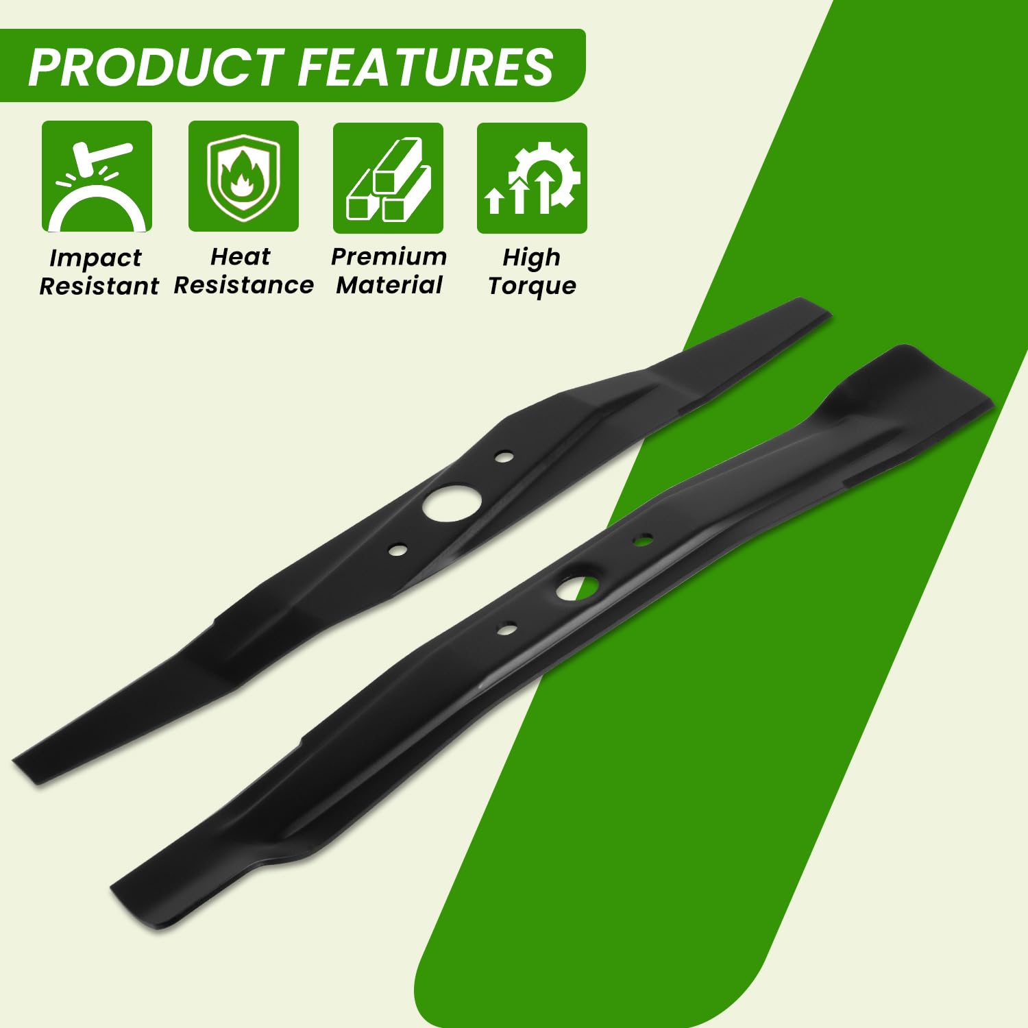 Prosentuo blade uses durable carbon steel to resist wear during mowing.