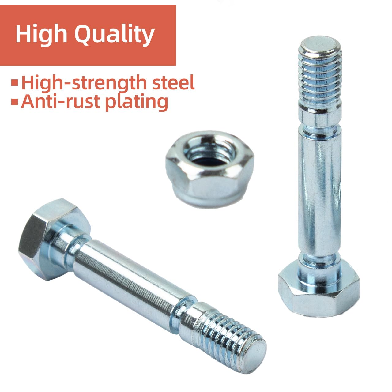 PROSOCOOL auger shaft pin and nut pairing for fast field replacement