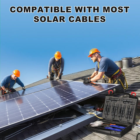 PROSOLI solar panel connectors male and female for quick, weather-ready connections.