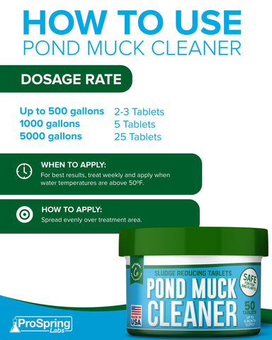 ProSpring Labs Pond Clarity helps sludge management near shorelines.