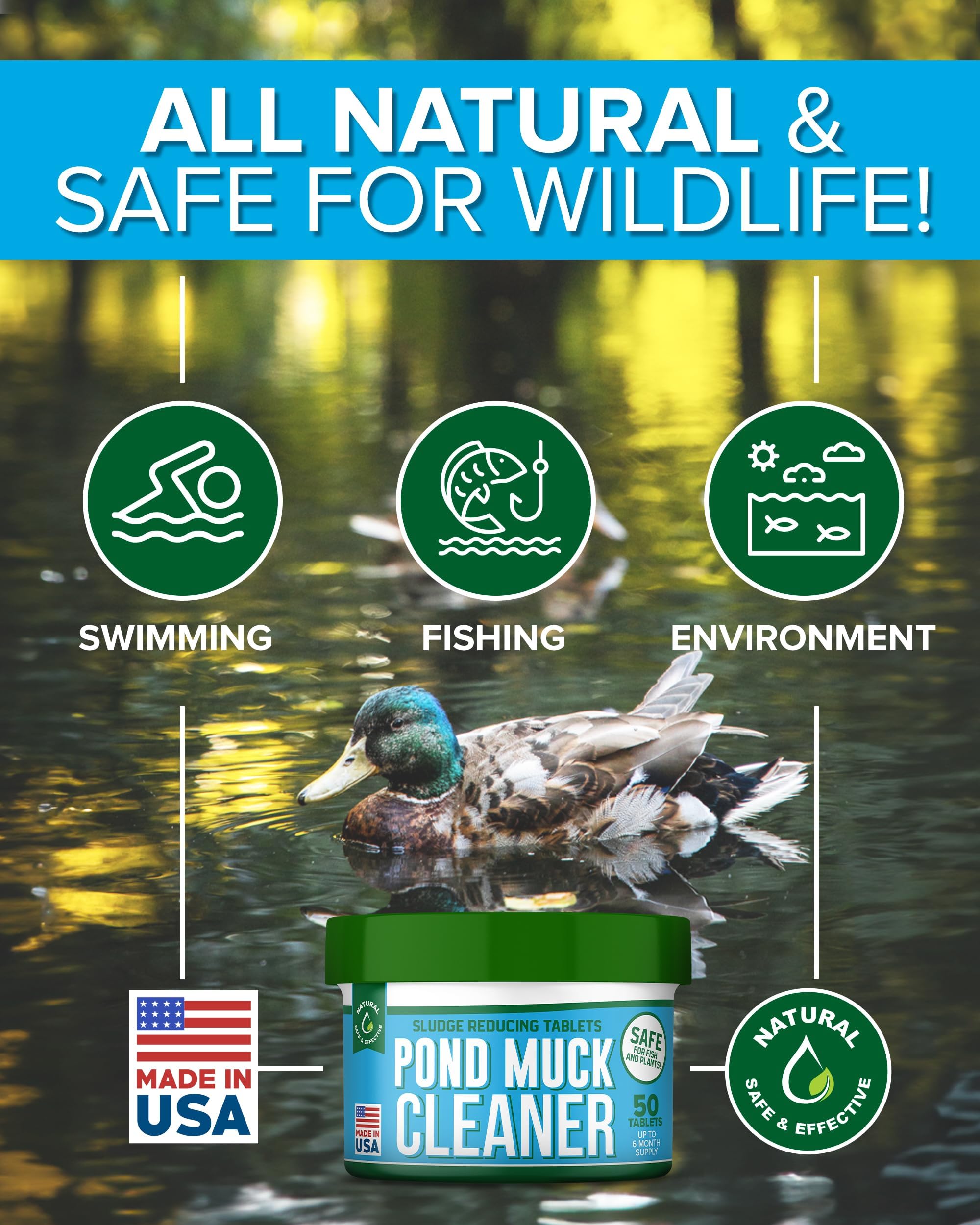 ProSpring Labs Pond Clarity covers up to 1,000 sq ft per scoop.