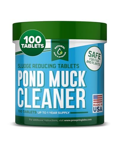 ProSpring Labs Pond Clarity pellets dissolving to reduce sludge buildup in ponds.