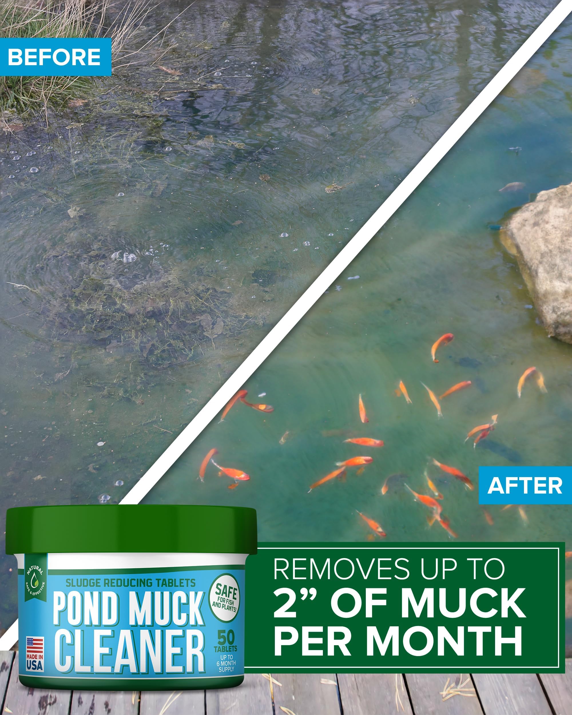 ProSpring Labs Pond Clarity enhances water clarity for a cleaner pond.