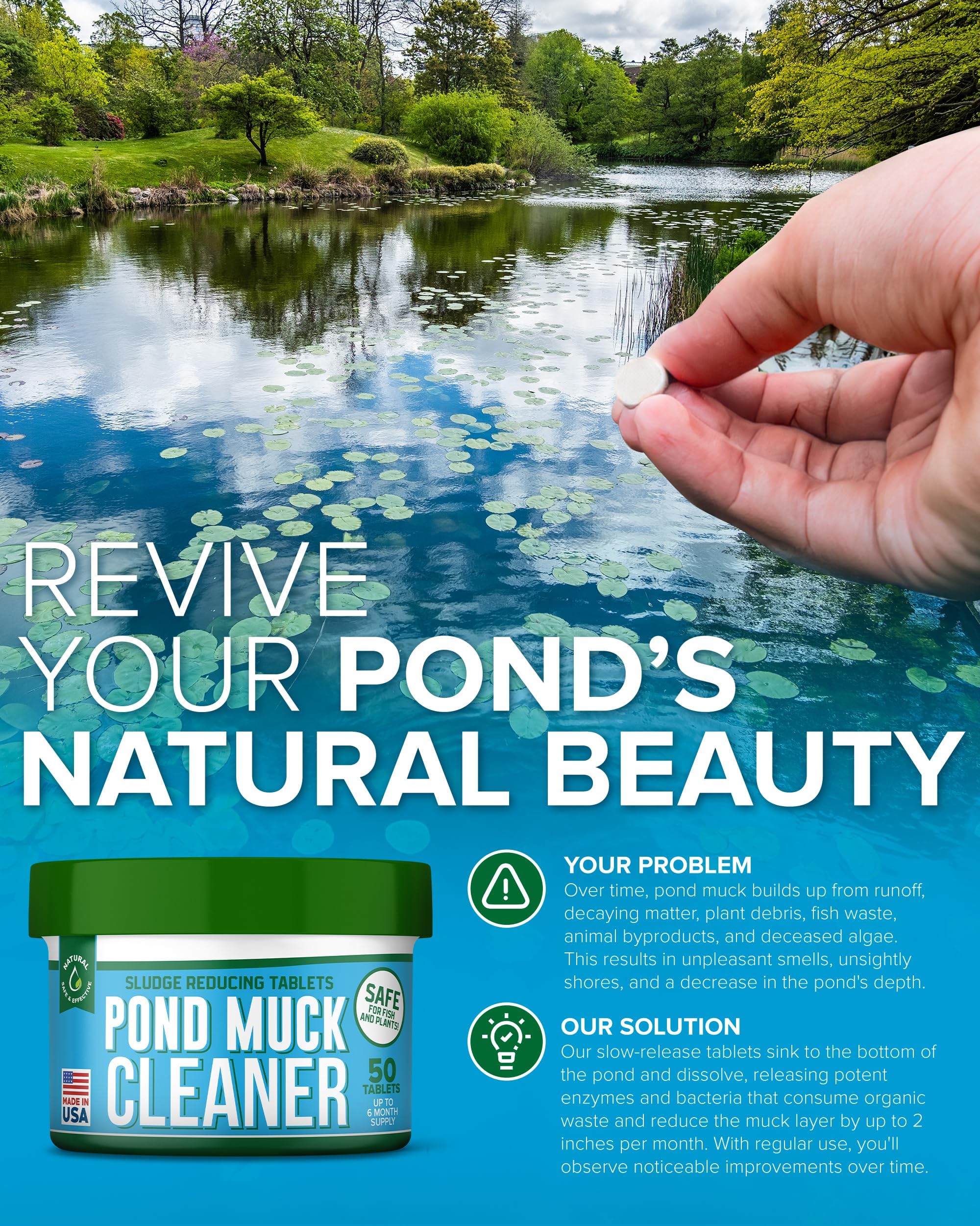 ProSpring Labs pond clarity product supporting wildlife habitat by clearer water and balanced environment.