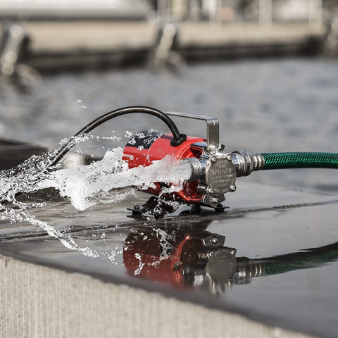 Prostormer utility pump lifting up to 39 feet for yard drainage tasks.