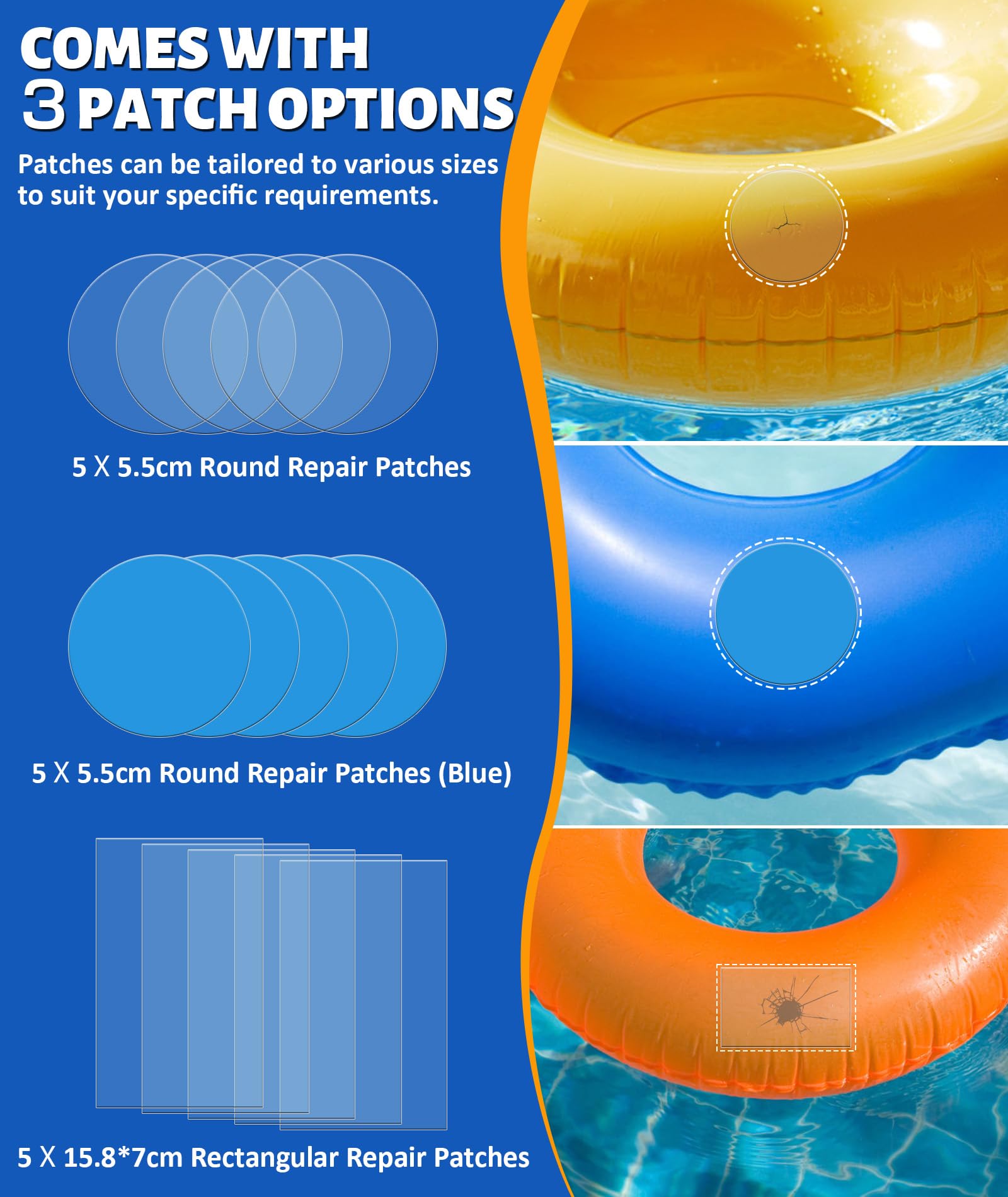Protado easy-apply patch with scraper included for bubble-free adhesion.