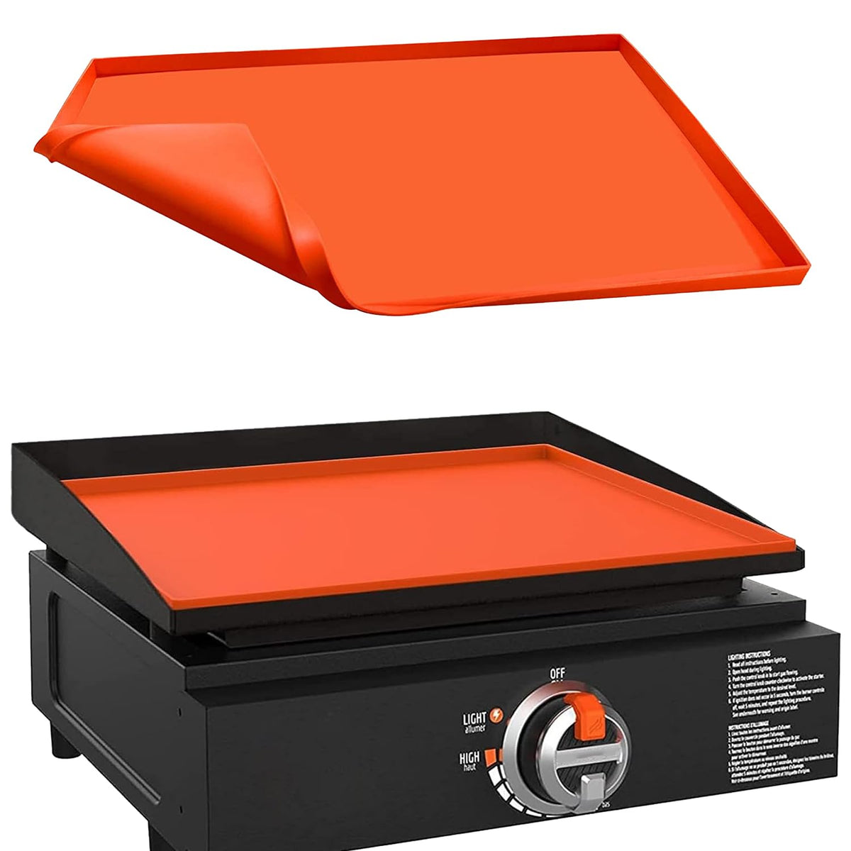 Protebox 17-inch silicone griddle mat on Blackstone protects from dust and rust.