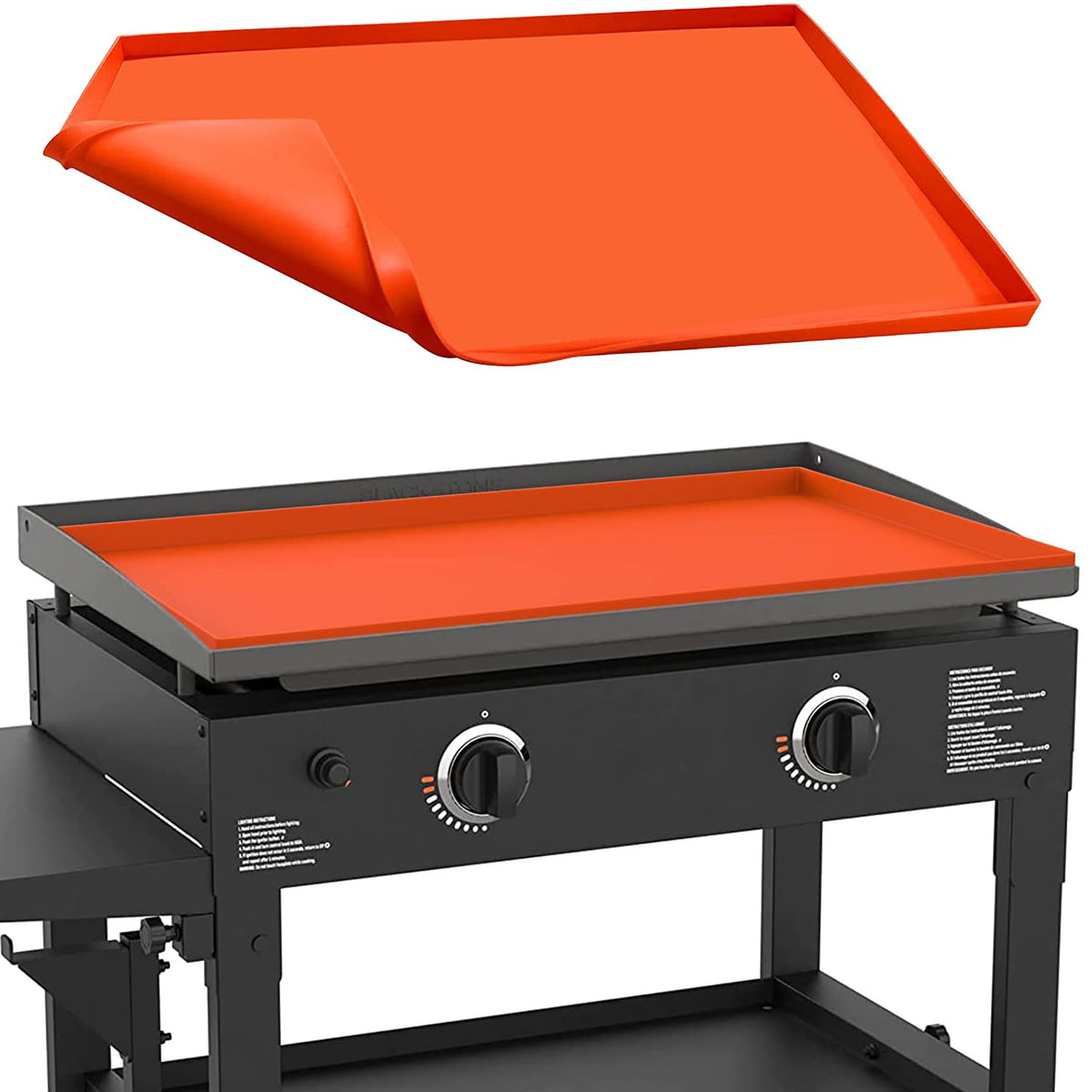 Protebox Blackstone 28-in griddle mat fits securely on the surface for a clean cookout.