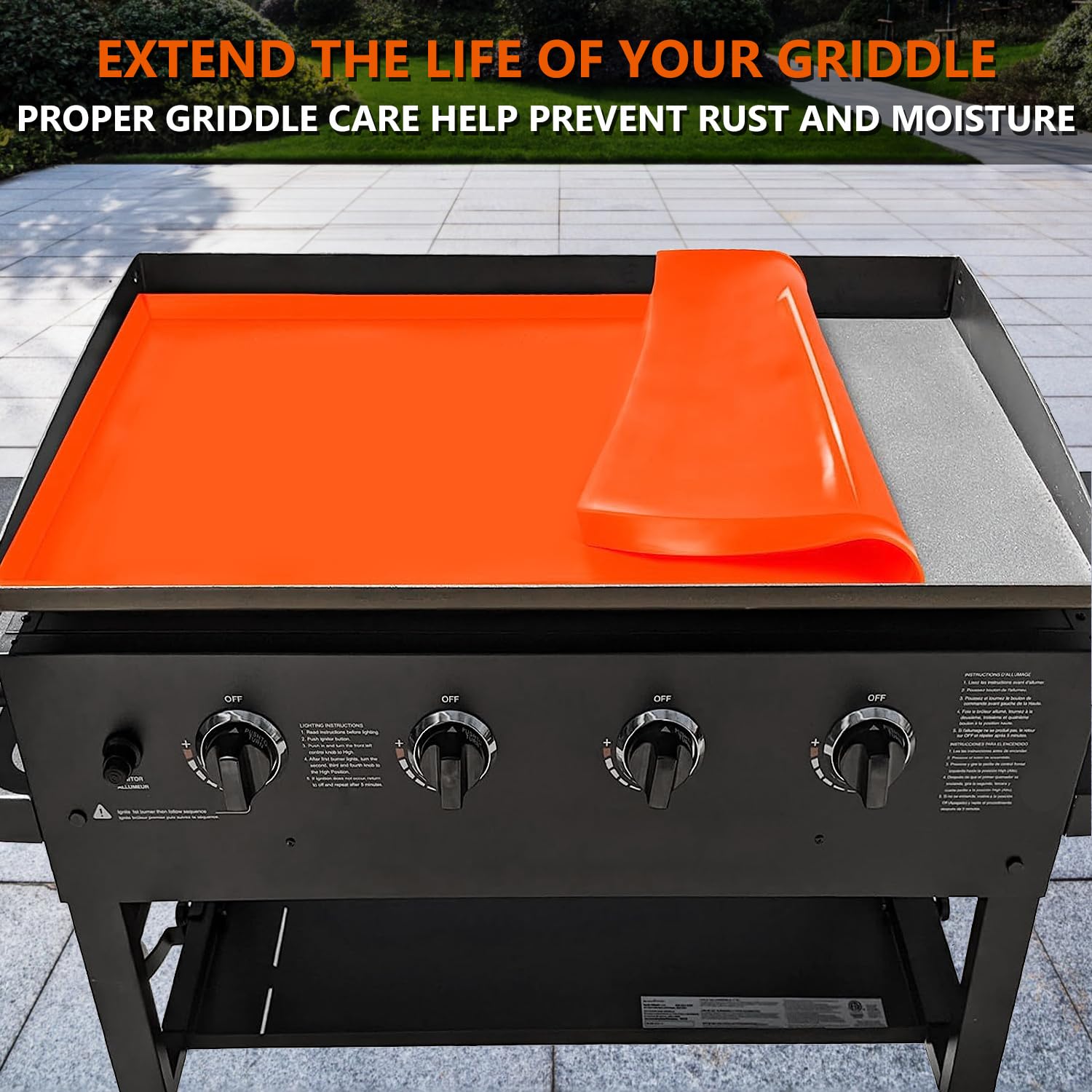 Protebox mat collects moisture and debris for easier cleanup after grilling.