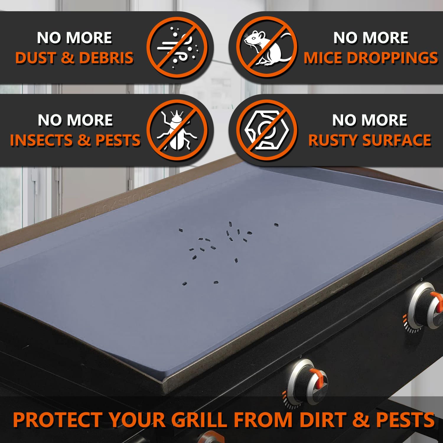 Protebox mat helps prevent rust and oxidation for longer grill life.