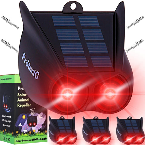 ProtectG red LED eyes deter wildlife at night from your garden.