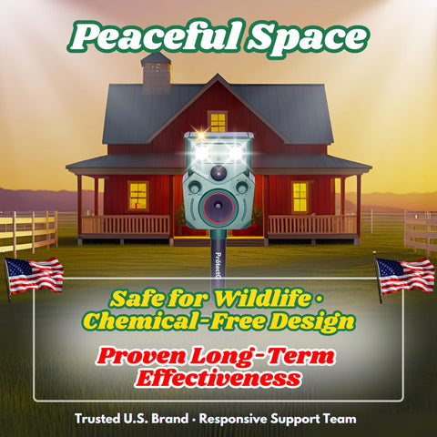 ProtectG solar panel powering the unit for round-the-clock yard defense.