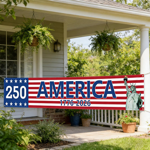 Prothens patriotic-banner-porch-decor-116in perfect for garden celebrations.