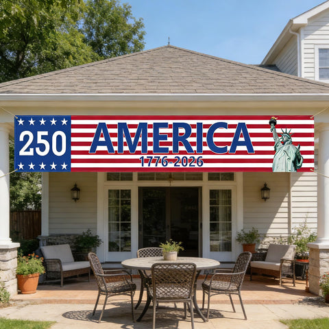 Prothens USA 250th banner 116in for outdoor celebration.
