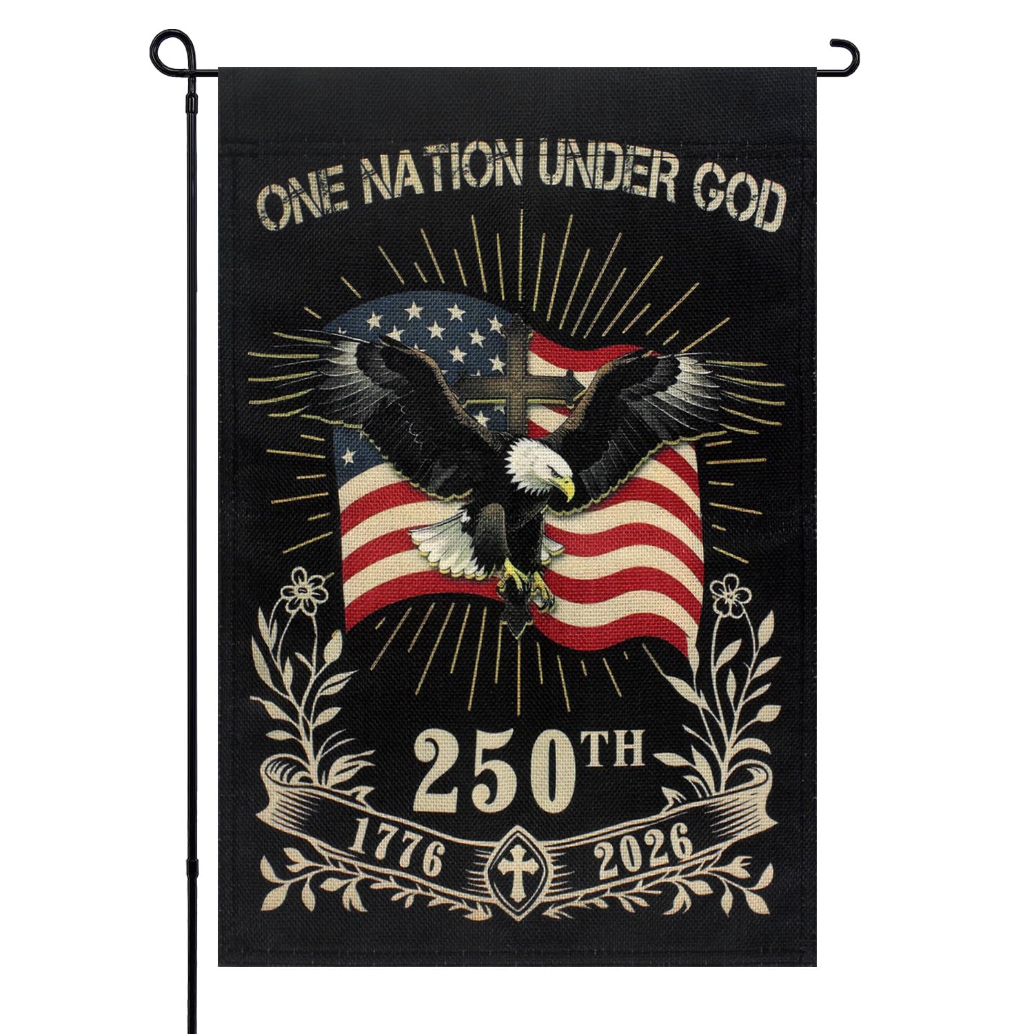 Prothens USA flag banner with eagle design for outdoor display