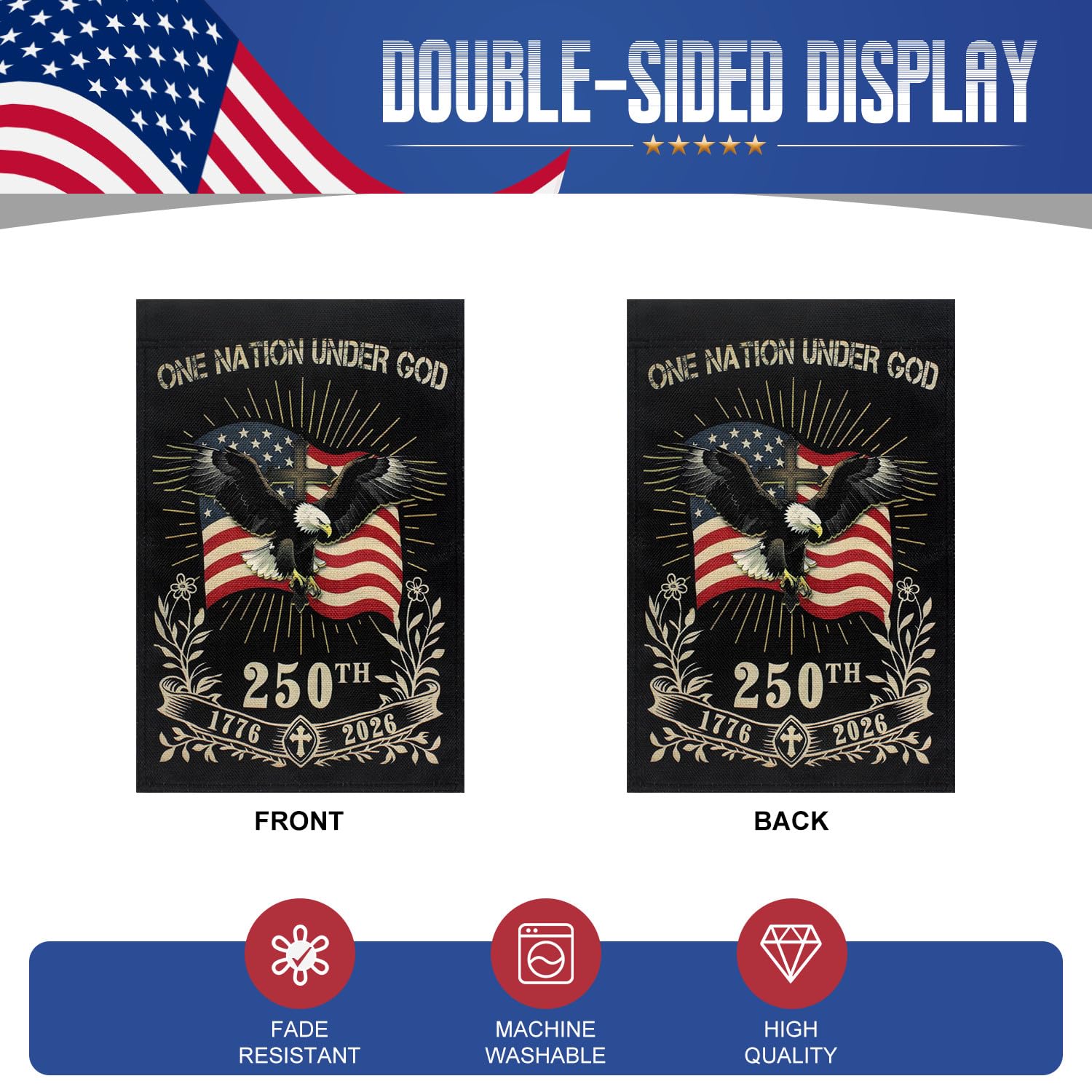 Prothens patriotic garden banner ideal for porches and yards