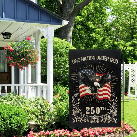 Prothens 250th anniversary flag banner supports year-round outdoor display