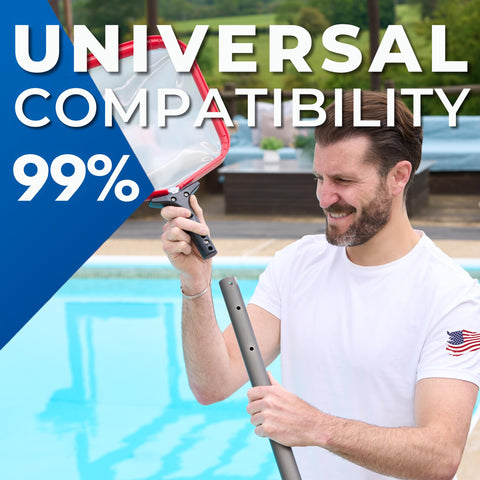 ProTuff Flat Pool Skimmer Net pole attachment provides easy use.