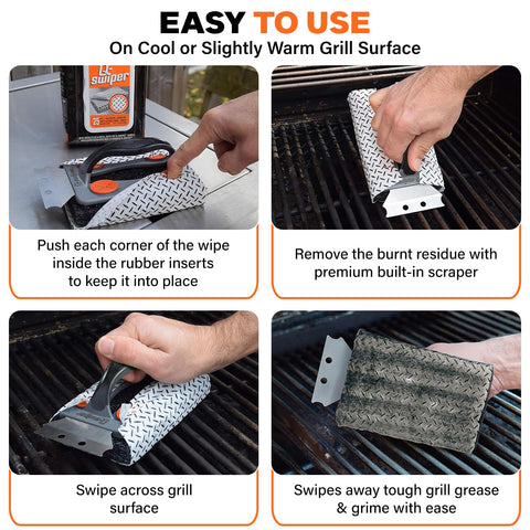 Proud Grill Q-Swiper 25 wipes pack for pre- and post-cook cleaning