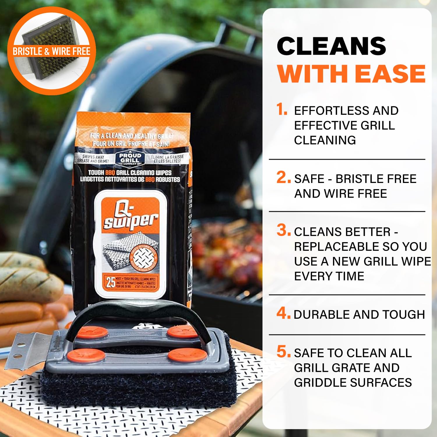 Proud Grill Q-Swiper 3D nodules tackle tough grease on grates