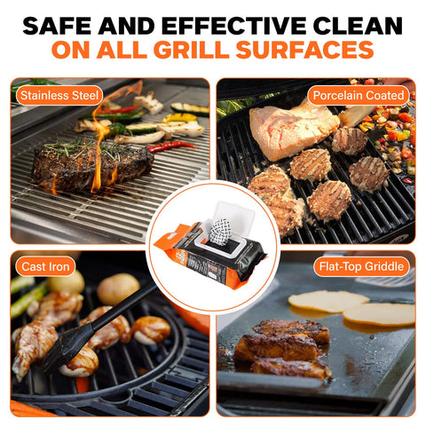 Proud Grill Q-Swiper cleans stainless steel grates safely and effectively.