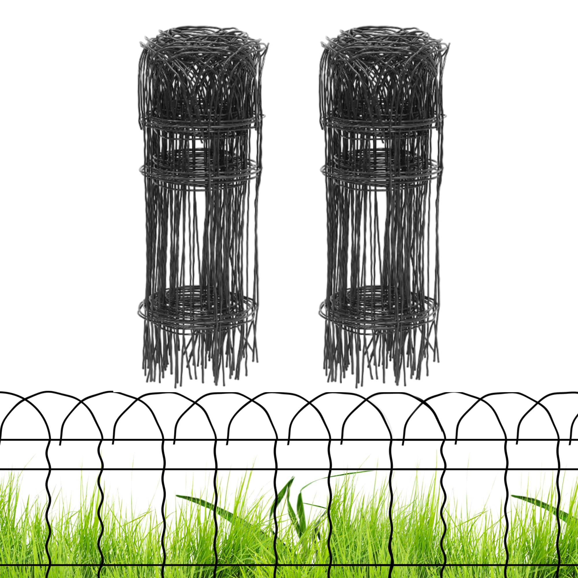 PROWORX double roll black garden fence border roll defines edges with tool-free installation.