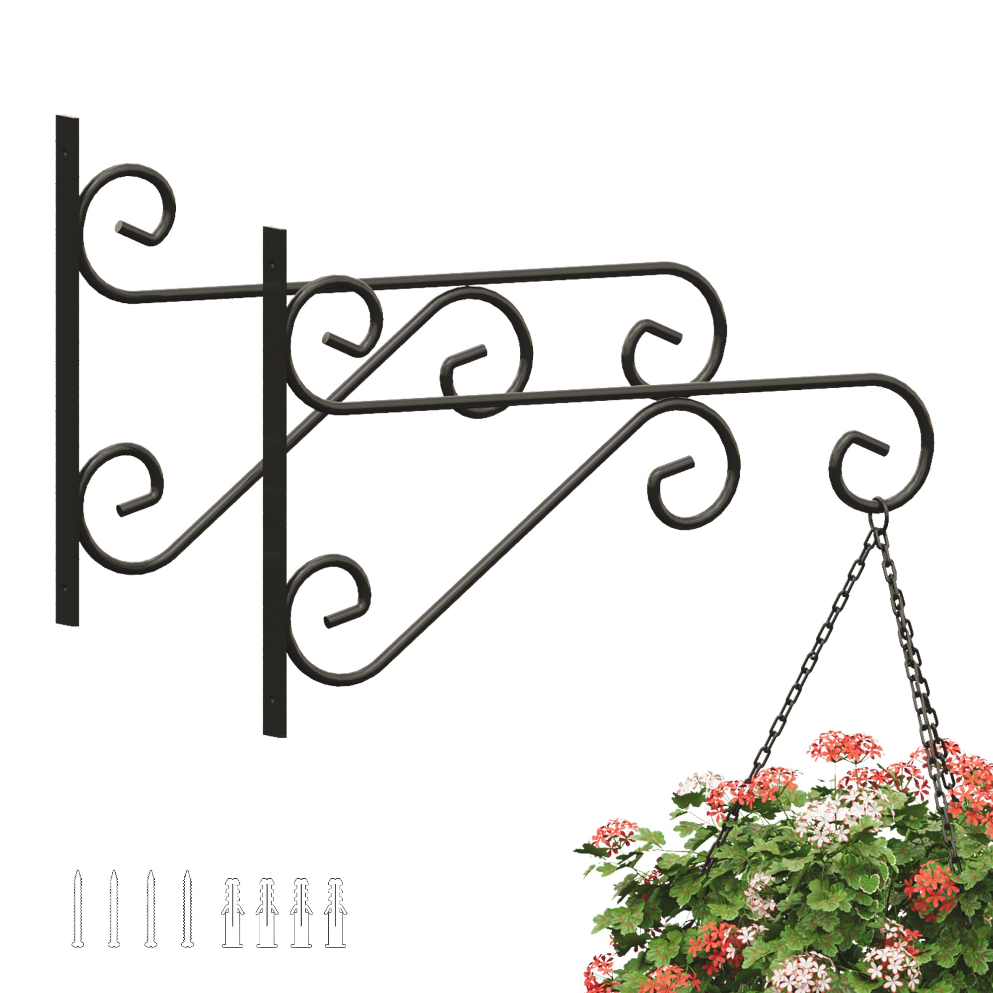 PROWORX 2-pack plant hanger bracket for indoor and outdoor use, sturdy and versatile.