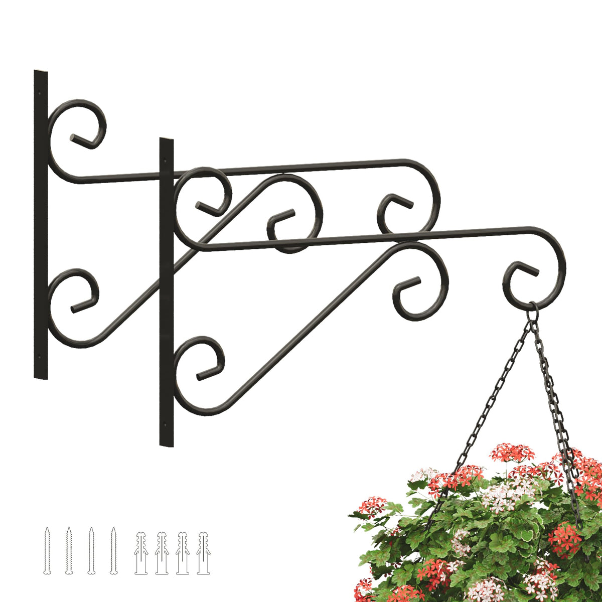 PROWORX 2-pack plant hanger bracket for indoor and outdoor use, sturdy and versatile.
