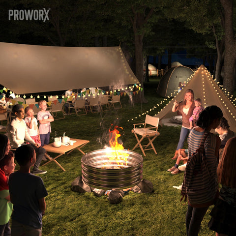 PROWORX All-season outdoor fire pit use creates cozy moments.