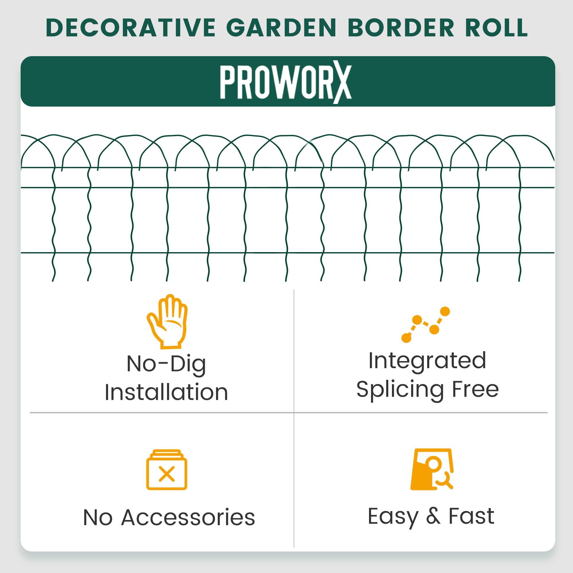 PROWORX flower bed fence protects borders and herb clusters.