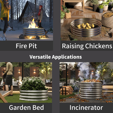 PROWORX Galvanized Steel Fire Pit finish resists rust for long outdoor use.