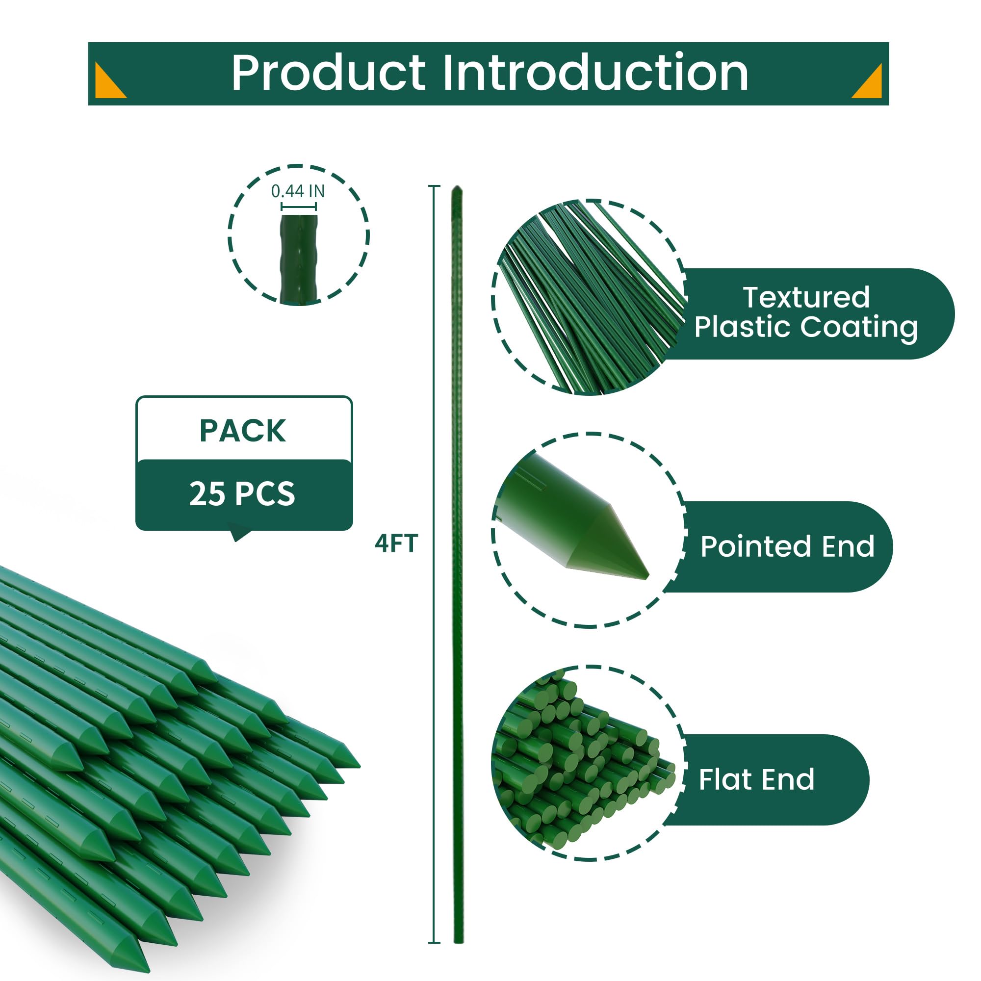 PROWORX green coated stake highlighting rust resistance