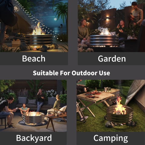 PROWORX Portable Fire Pit Ring design enables effortless transport to campsites.